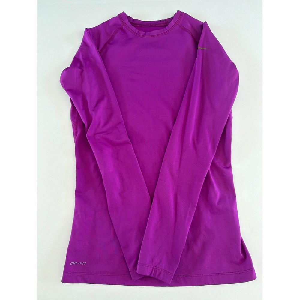 Nike‎ Pro Combat Compression Shirt Womens Small Purple Dri-FIT Long Sleeve Top
